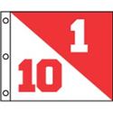 Signalizační vlaječky s tubou, červeno-bílé s čísly, sada 9 ks    