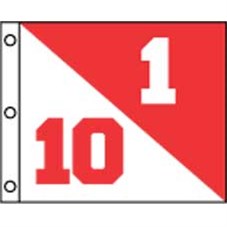 Signalizační vlaječky s tubou, červeno-bílé s čísly, sada 9 ks
