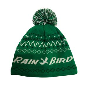 Čepice Rain Bird zimní zelená s bambulí